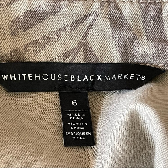 White House Black Matket Women’s Palm Print UtilityJacket Size 6 Roll Tab Sleeve - Picture 9 of 10